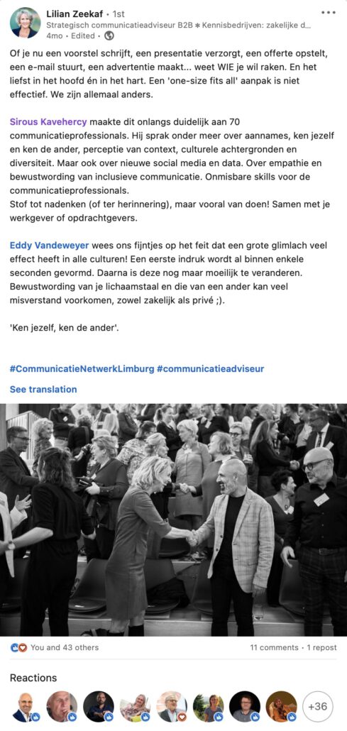 Communicatienetwerk Limburg - Interculturele Communicatie - Sirous Kavehercy - Linkedin - 1
