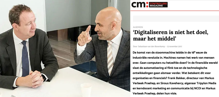 2017 - Markus Verbeek - CMWeb - Digitaliseren is niet het doel, maar het middel - Sirous Kavehercy - banner