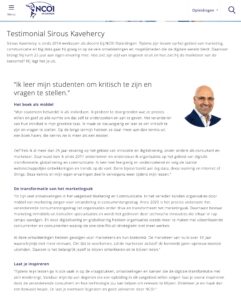 2020 - NCOI - Testimonial Sirous Kavehercy